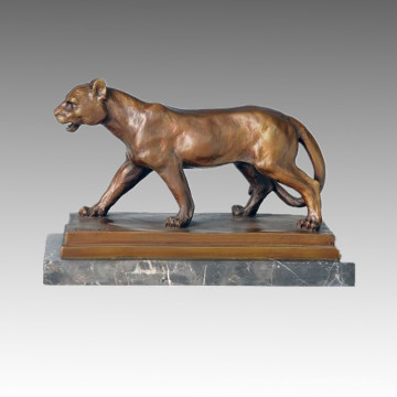 Escultura De Bronze Animal Escultura De Leão Deco Latão Estátua Tpal-089